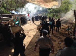 Violence at La Puya, May 23. Photo via GHRC
